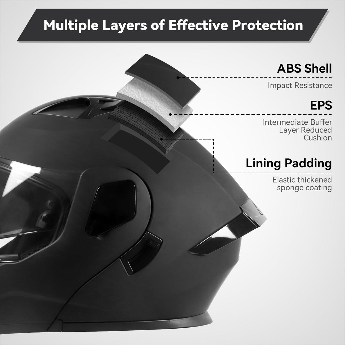 Modular Flip up Motorcycle Helmets DOT Approved J8448