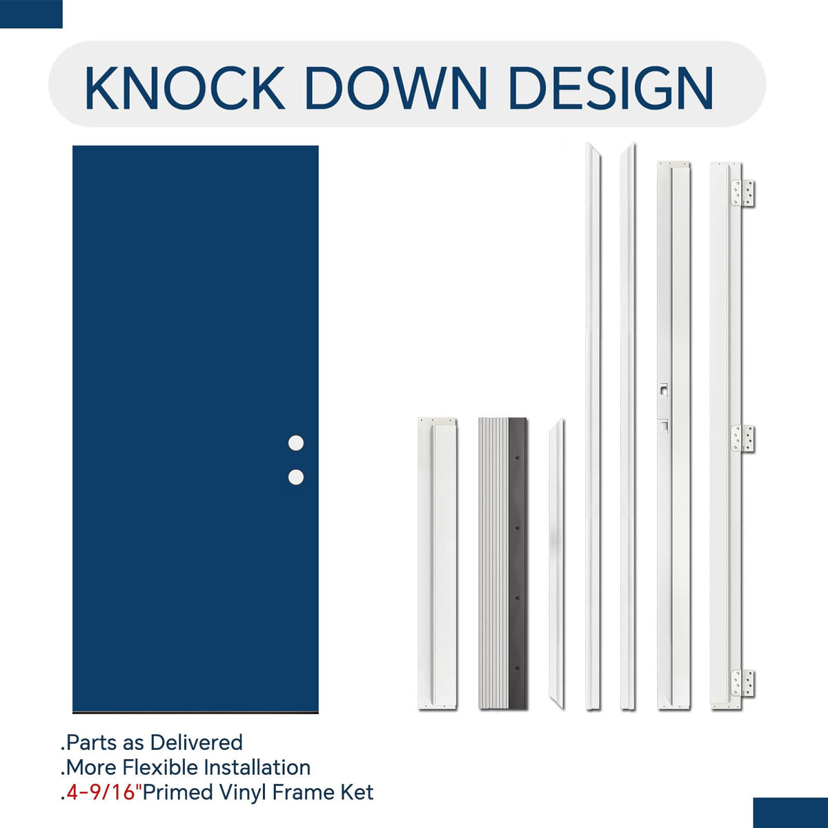 Fiberglass Exterior Door with Brickmould, 36 x 80 Left Hand Inswing 9 Lite Glass J833268