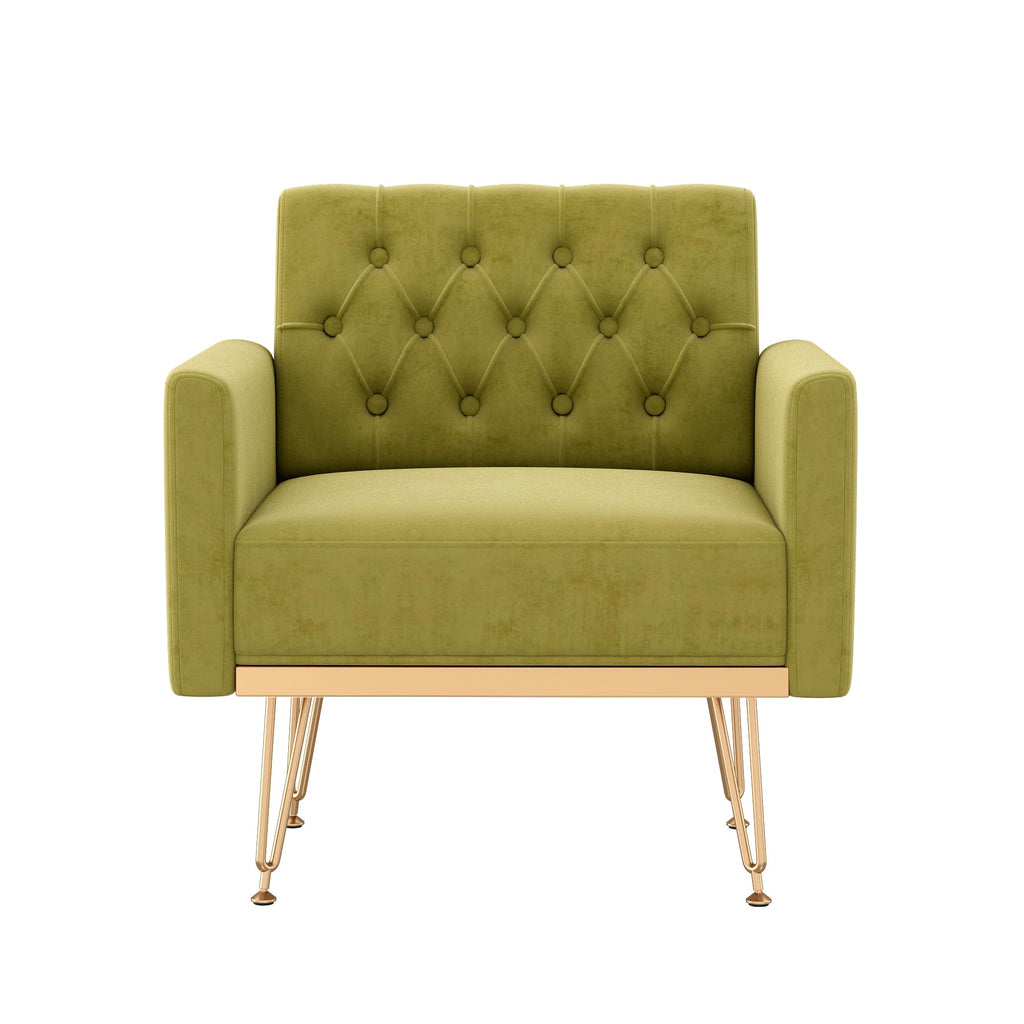 Green Velvet Accent Chair with Arm N58419