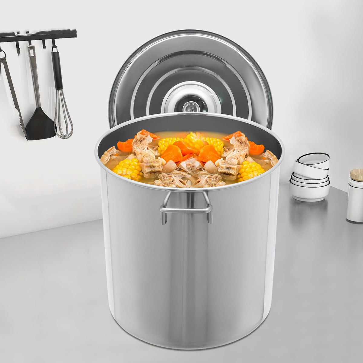 Stainless Steel 40L Stockpot with Basket Lid S2352