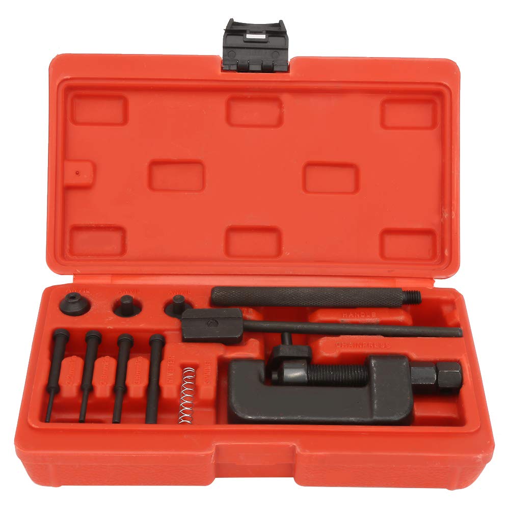 13PC Motorcycle Chain Breaker Rivet Tool Set with Carrying Case T825677