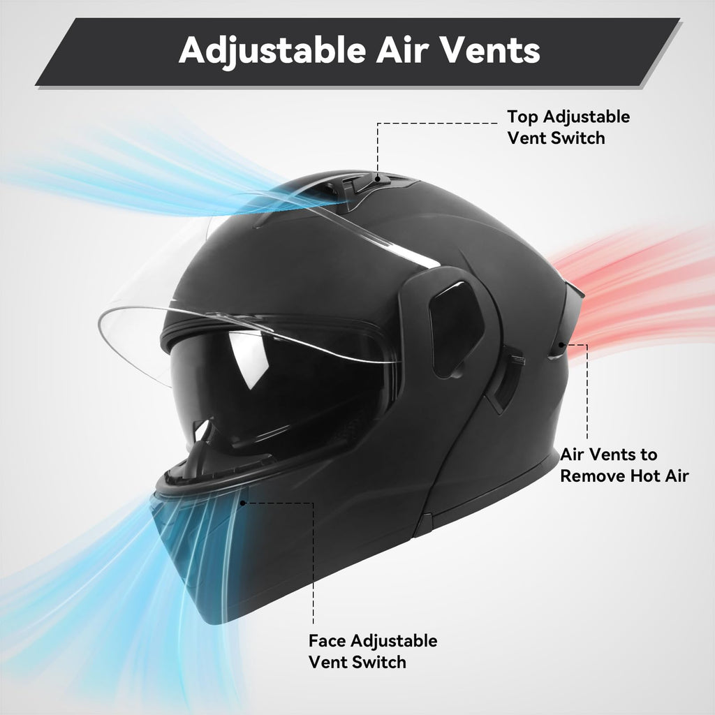 Modular Flip up Motorcycle Helmets DOT Approved J8448