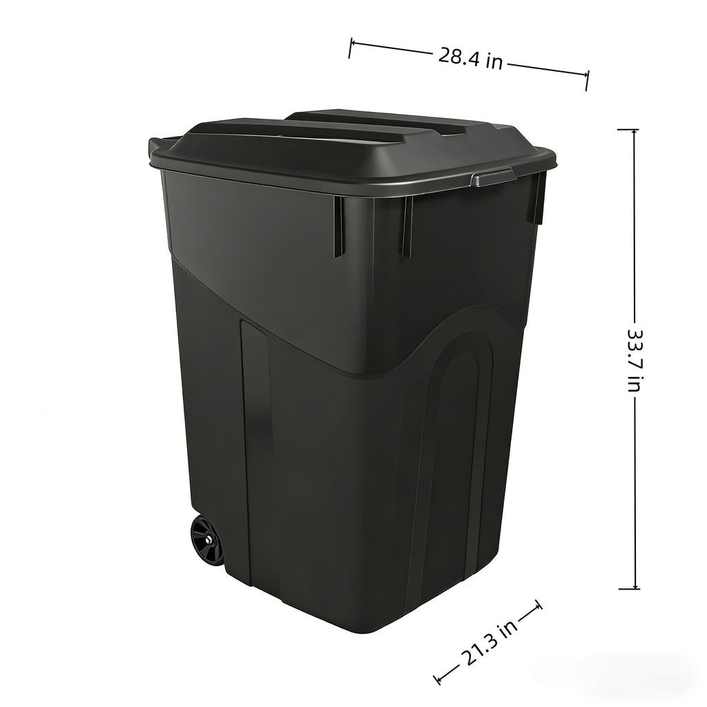 45 Gallon Wheeled Trash Can with Attached Lid M302577