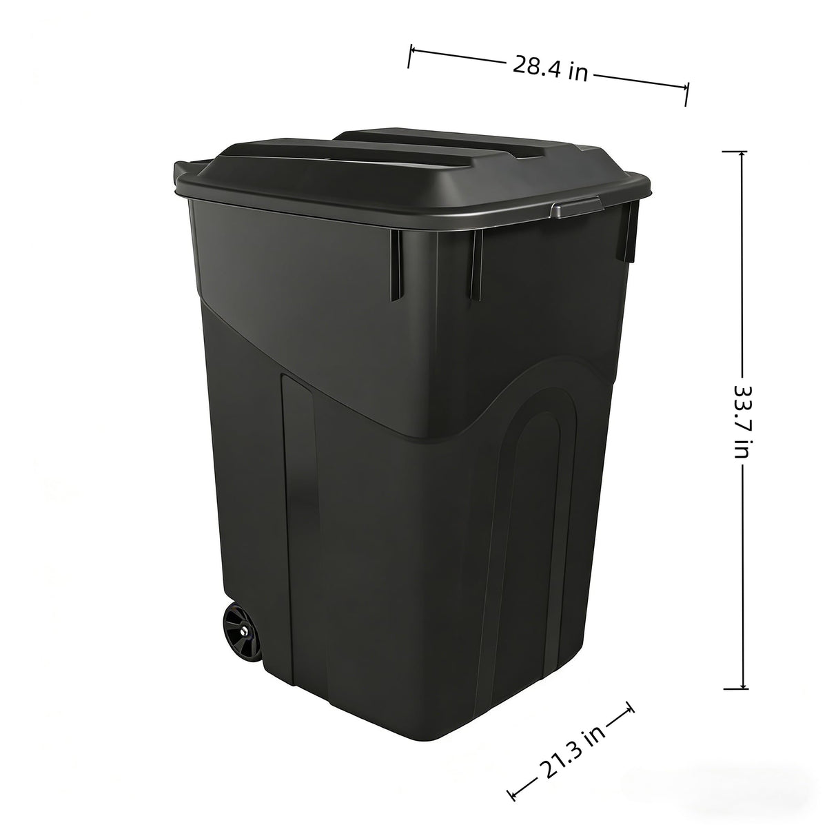 45 Gallon Wheeled Trash Can with Attached Lid M302577