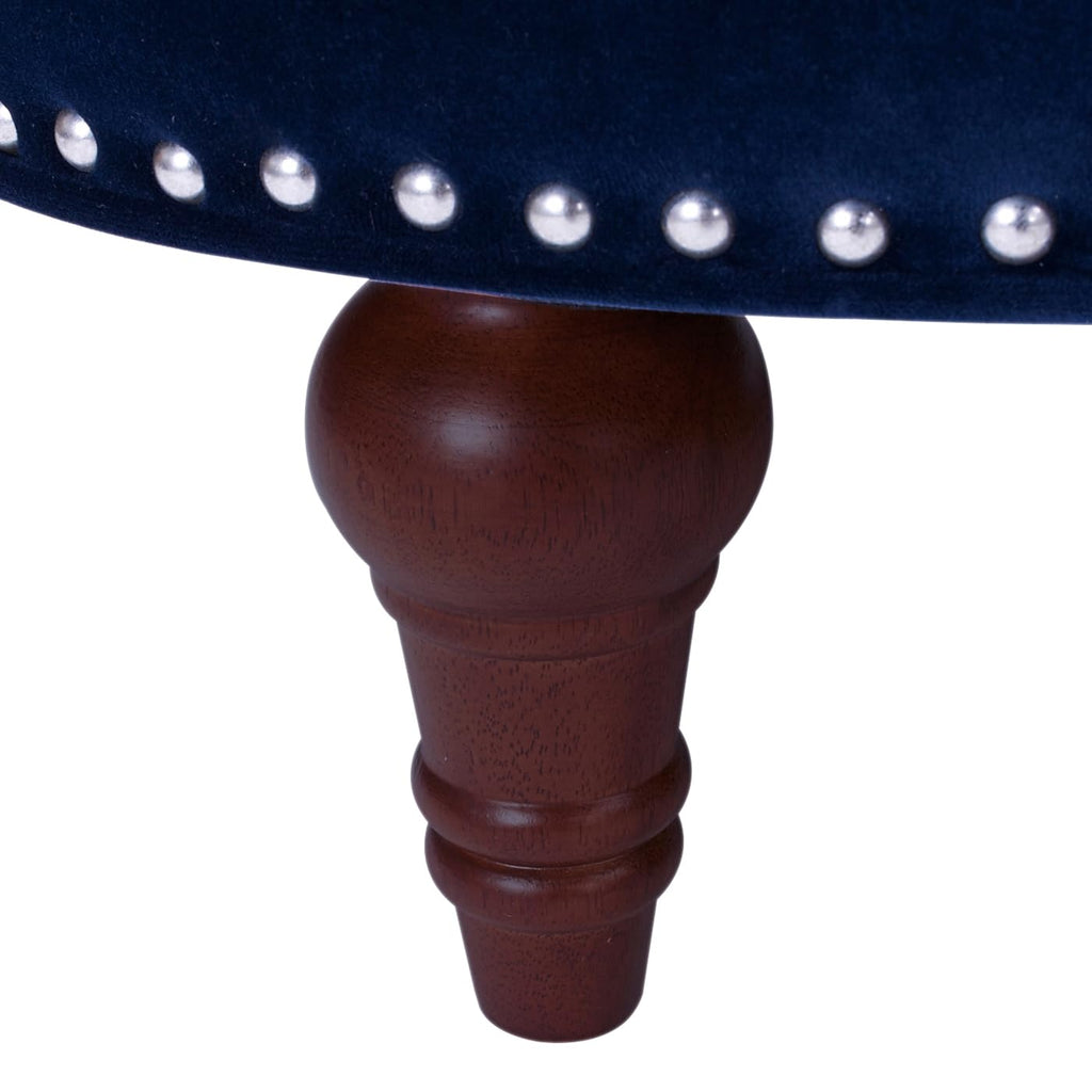 Navy Blue Velvet Tufted Sofa H620