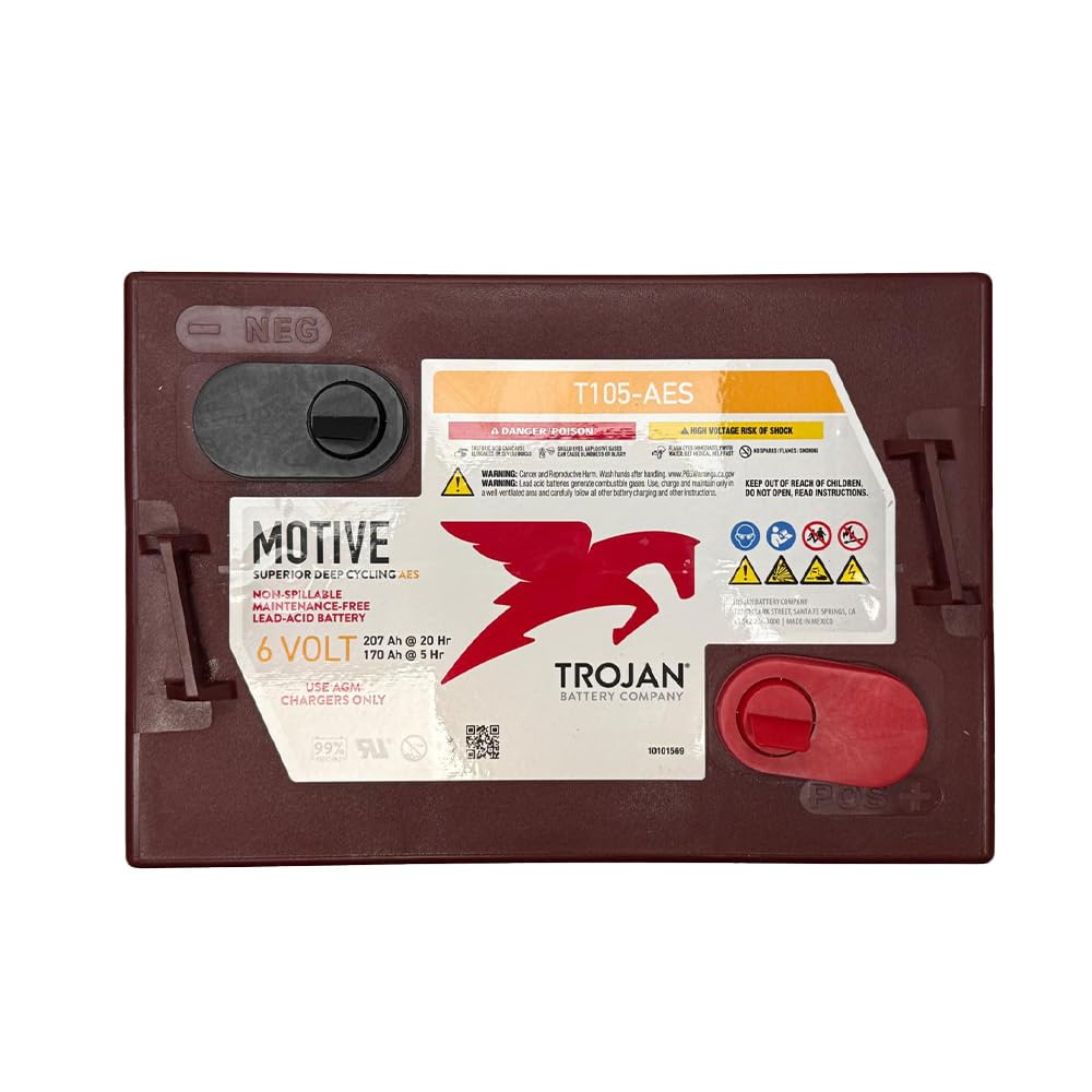 6V Deep Cycling VRLA AGM Batteries, Maroon, Pack of 4 T149712