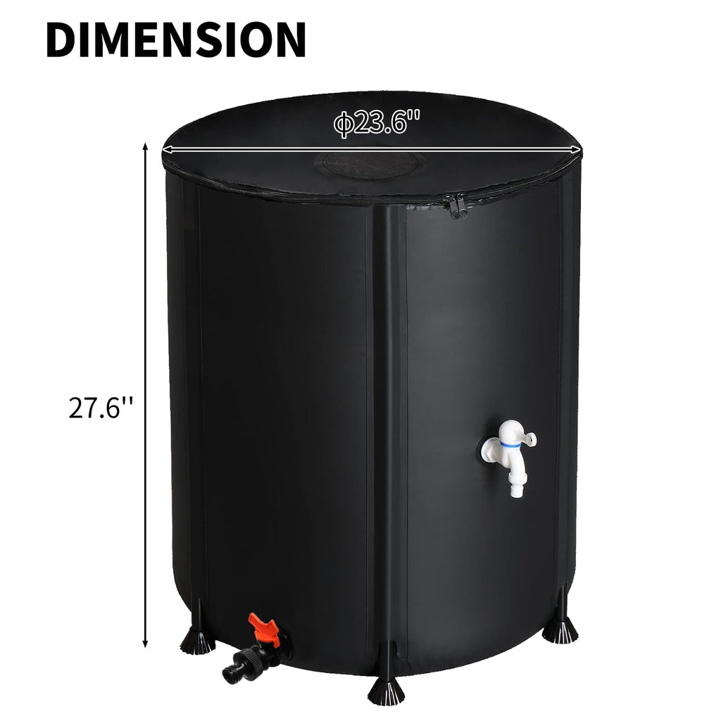 Collapsible 50 Gallon Rain Barrel with Spigot P94432