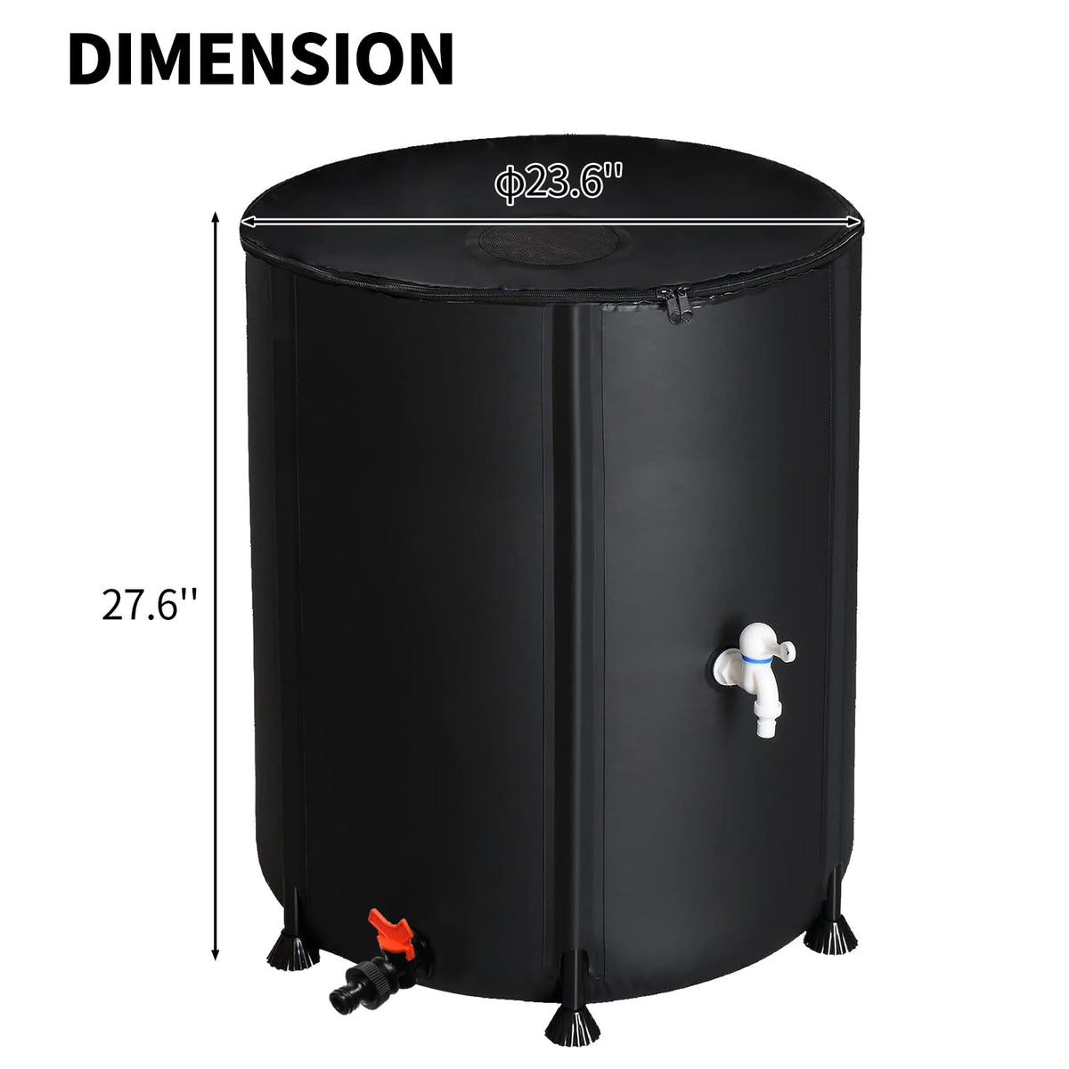 Collapsible 50 Gallon Rain Barrel with Spigot P94432