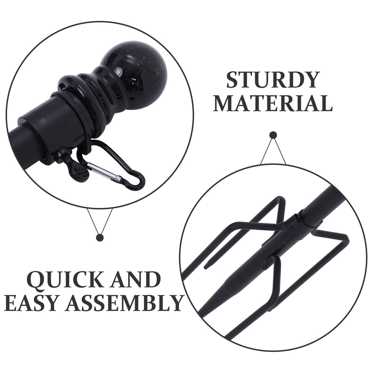 Heavy Duty Stainless Steel In Ground Flag Pole with 5 Prongs Base Z33696