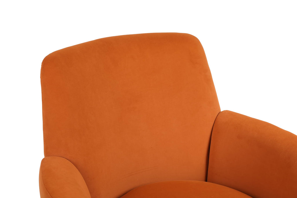Orange Velvet Swivel Tufted Armchair I526140