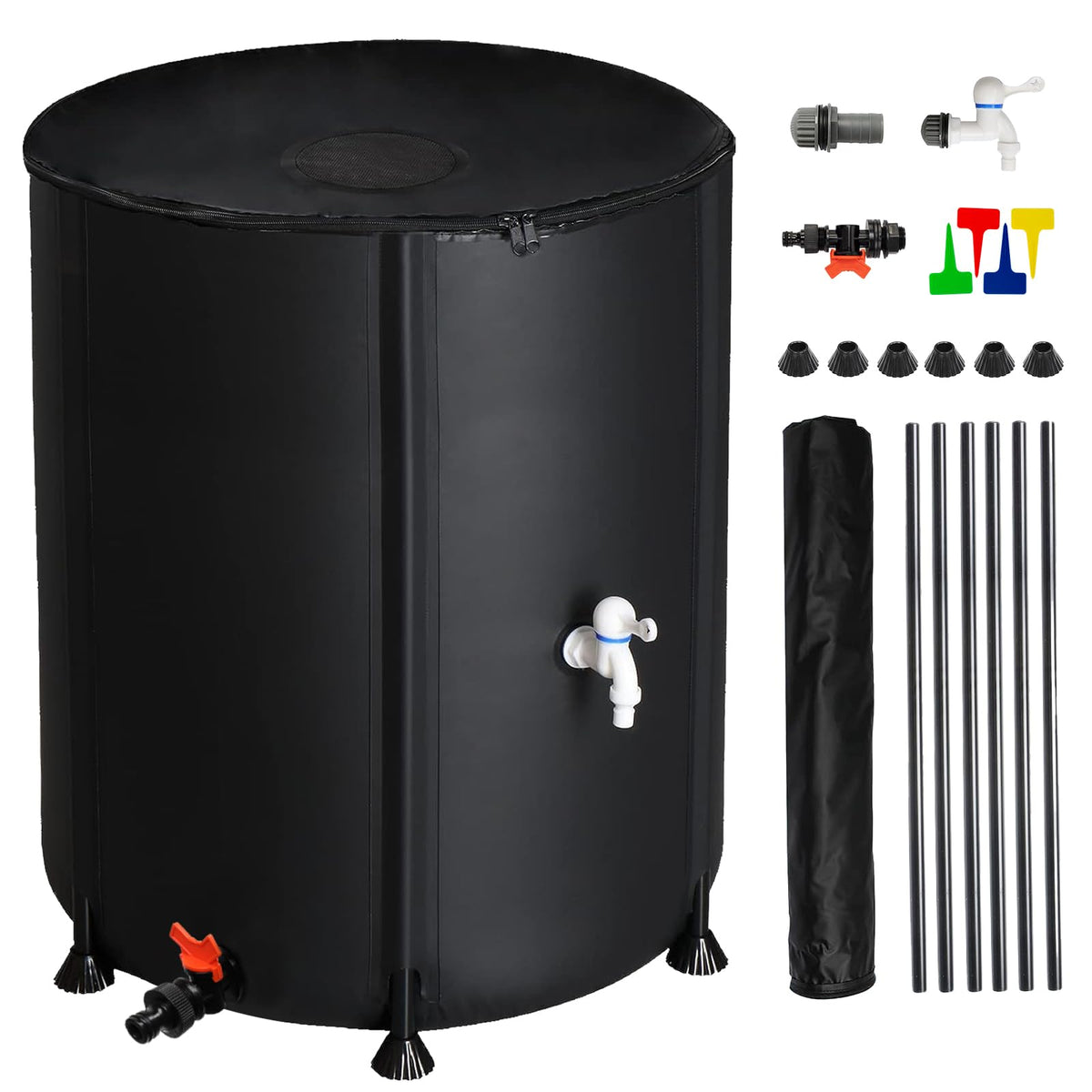 Collapsible 50 Gallon Rain Barrel with Spigot P94432
