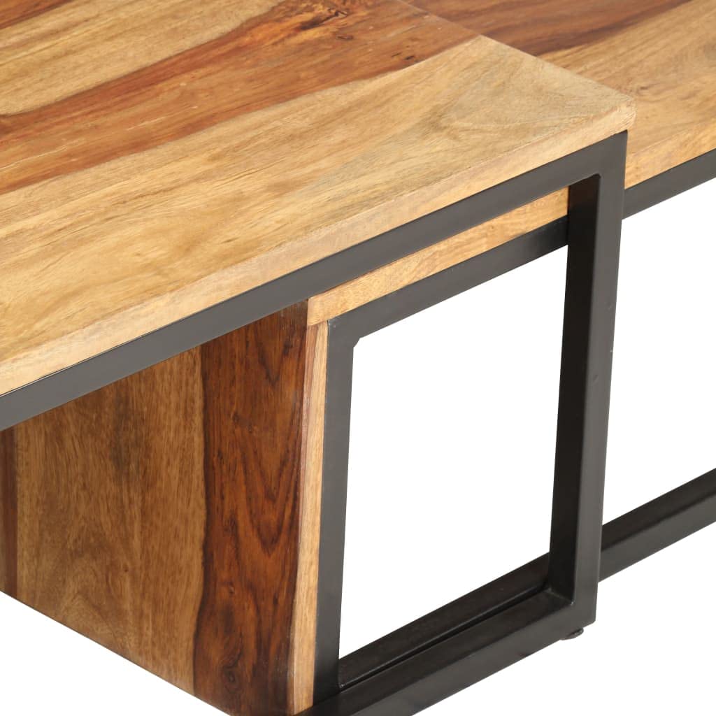 2 pcs Solid Sheesham Wood Nesting Tables Z900635