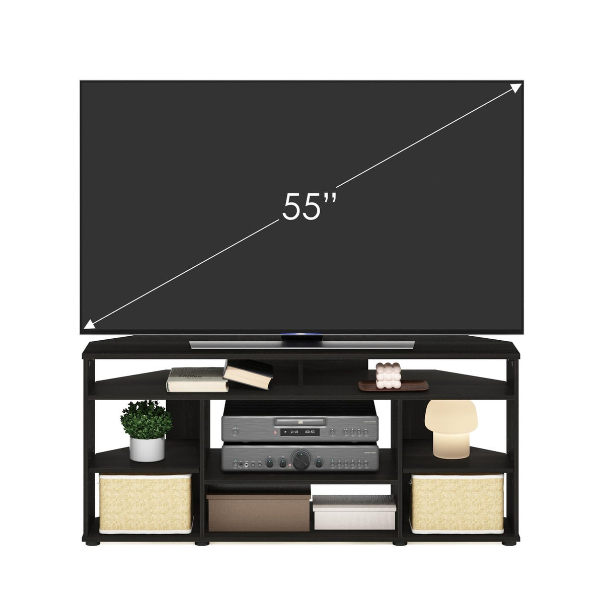 Corner TV Stand up to 55 Inch Espresso Finish P14195