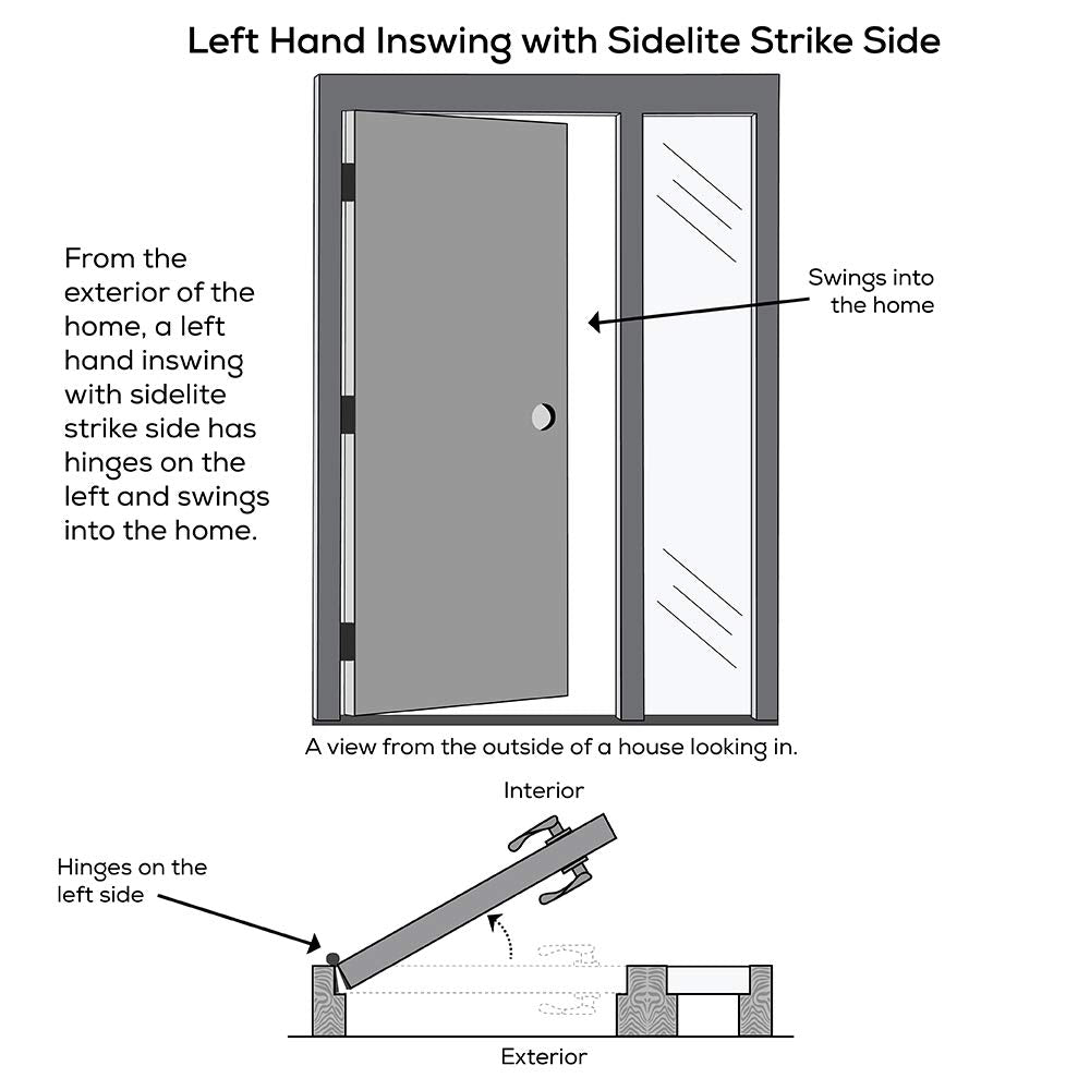 Steel Primed Left Hand In-Swing 6-Panel 36"x80" Exterior Prehung Door with 14" Sidelite B805