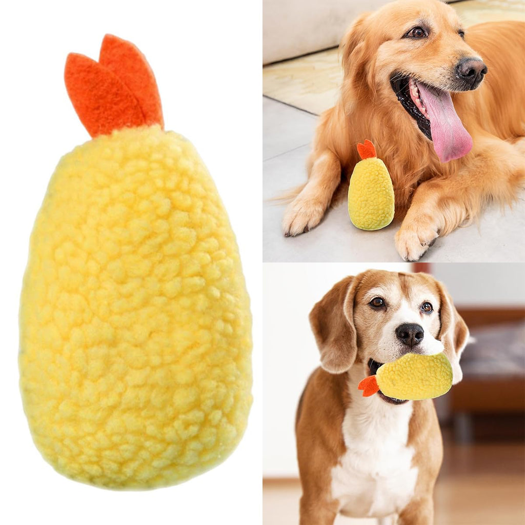 Fried Shrimp Shaped Plush Squeaky Dog & Cat Toy M87162