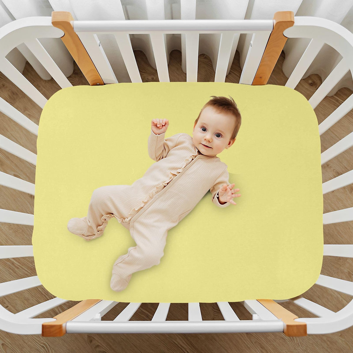 Khaki Microfiber Fitted Crib Sheet M6922