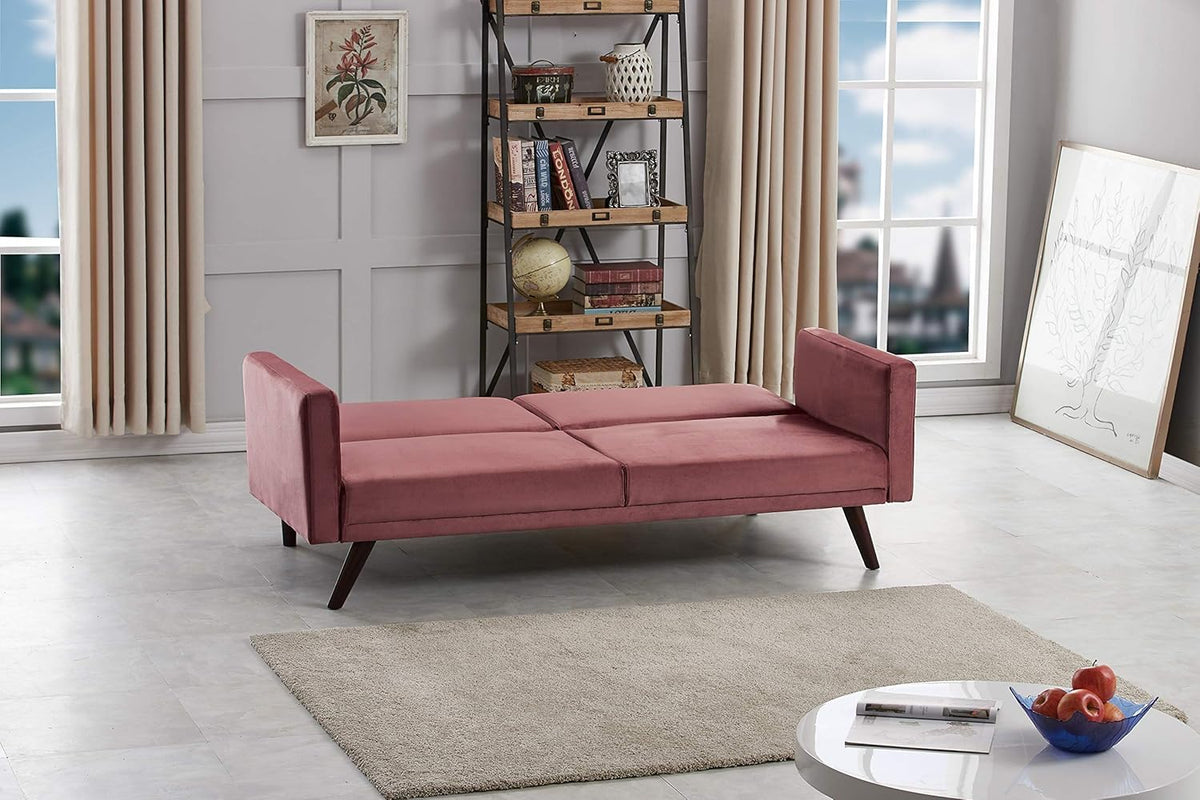 72 Inch Velvet Convertible Futon Sofa Bed with Reclining Backrest K619470