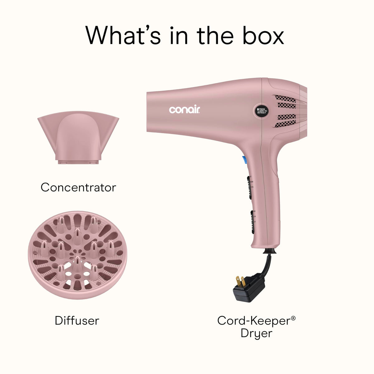 1875W Hair Dryer with Diffuser & Concentrator L235