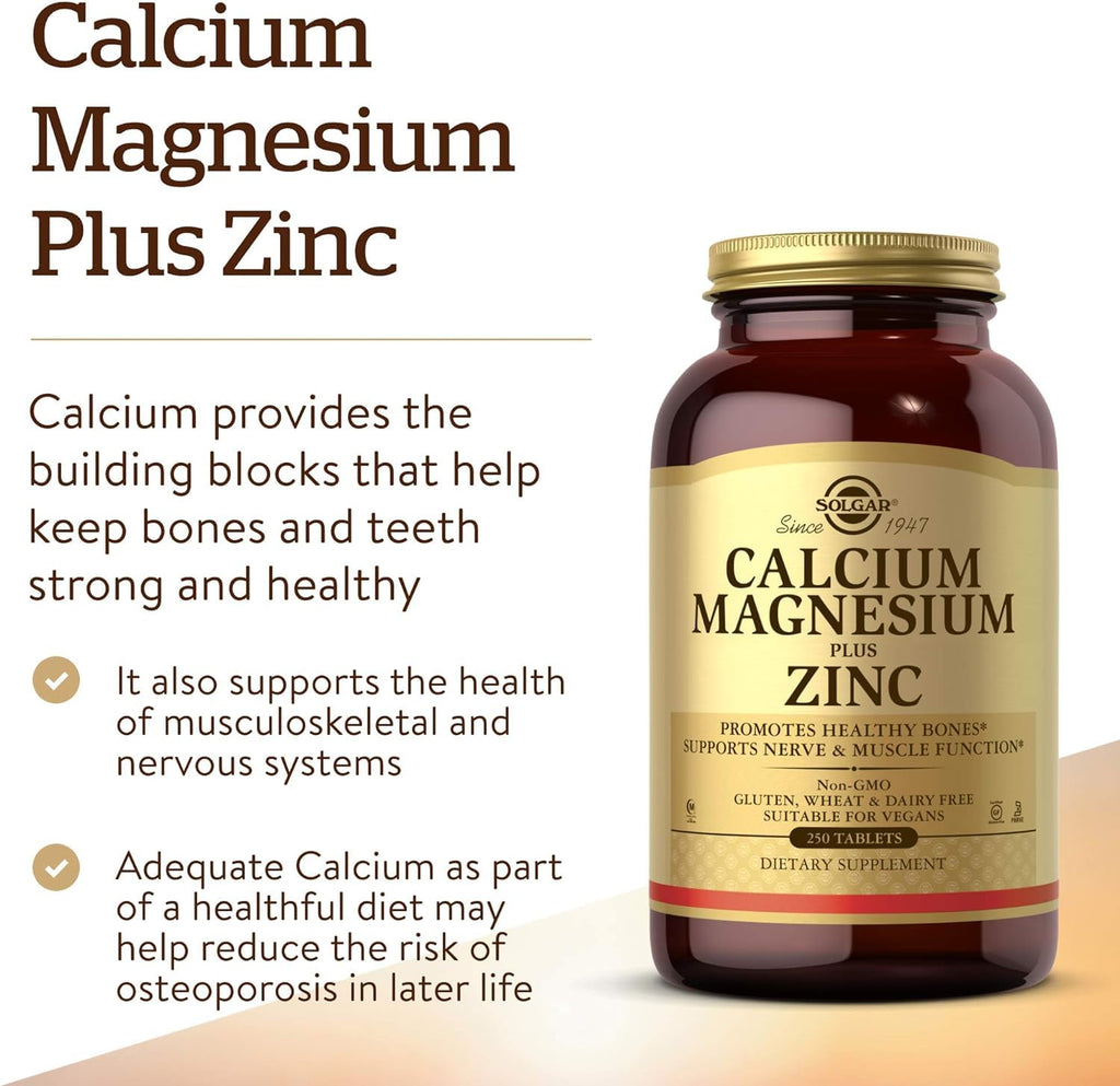 Calcium Magnesium Plus Zinc 250 Tablets X769699