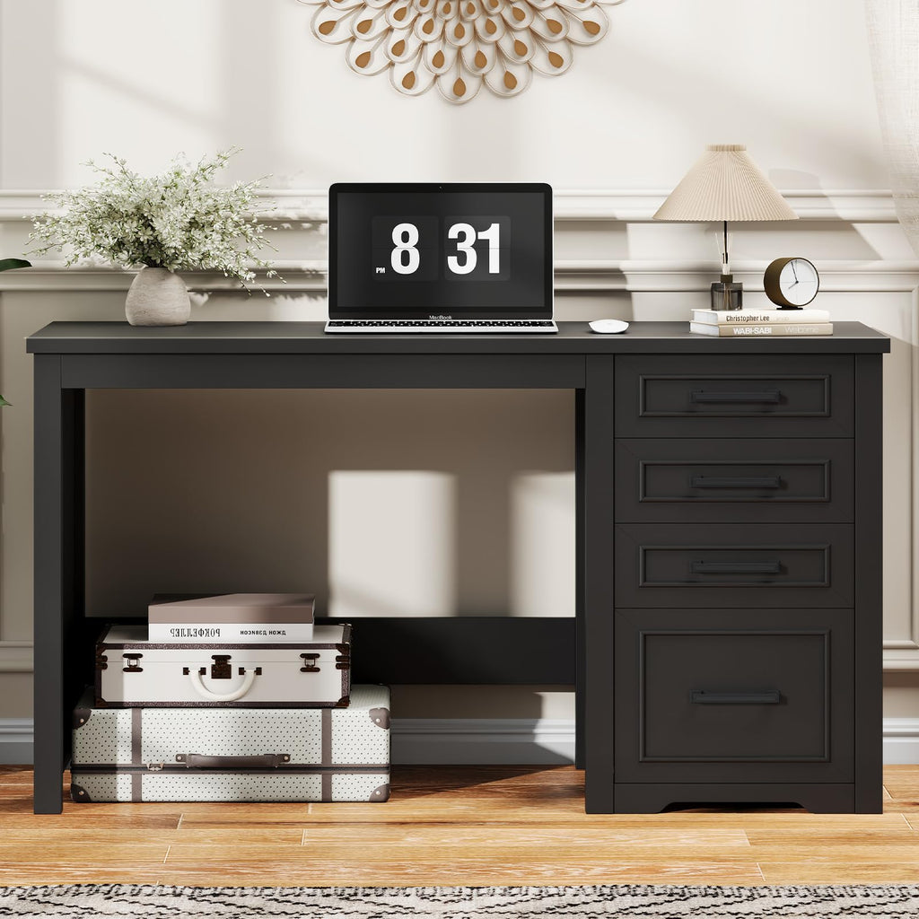 Black Executive Desk with File Drawer X775