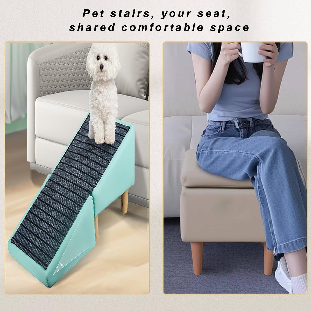 Foldable Non-Slip Pet Stairs and Ramp J103