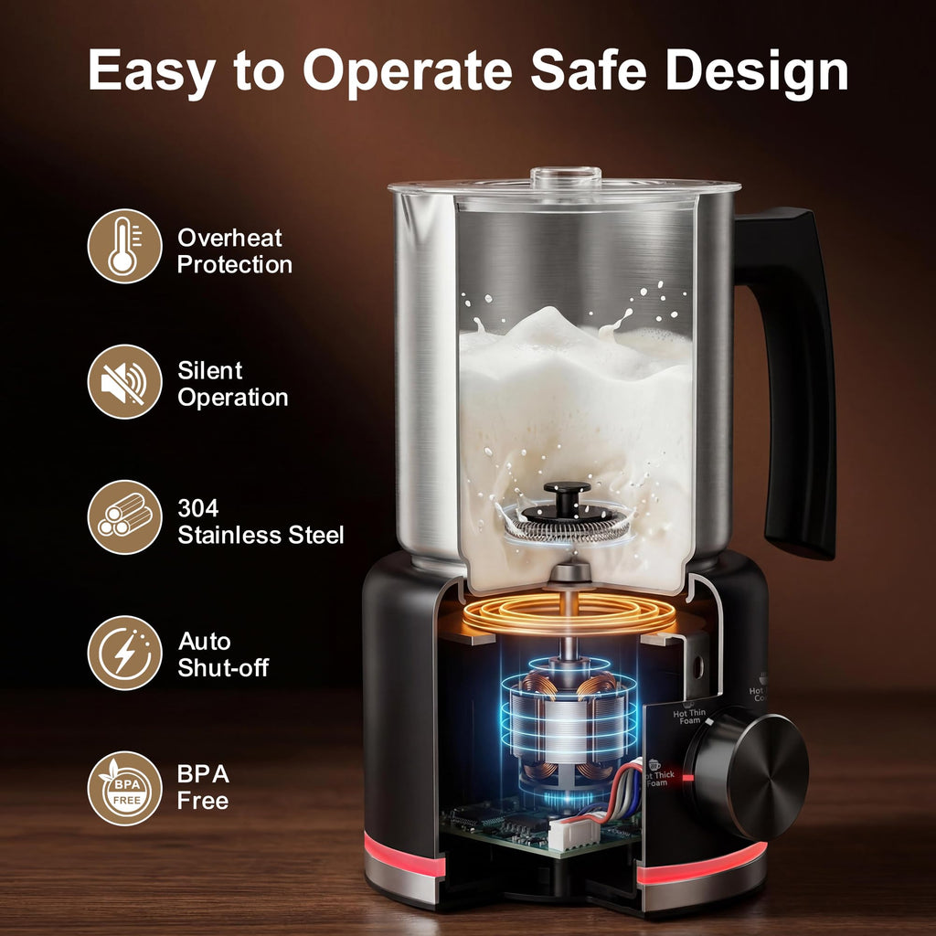 Black Electric Milk Frother and Steamer F41727