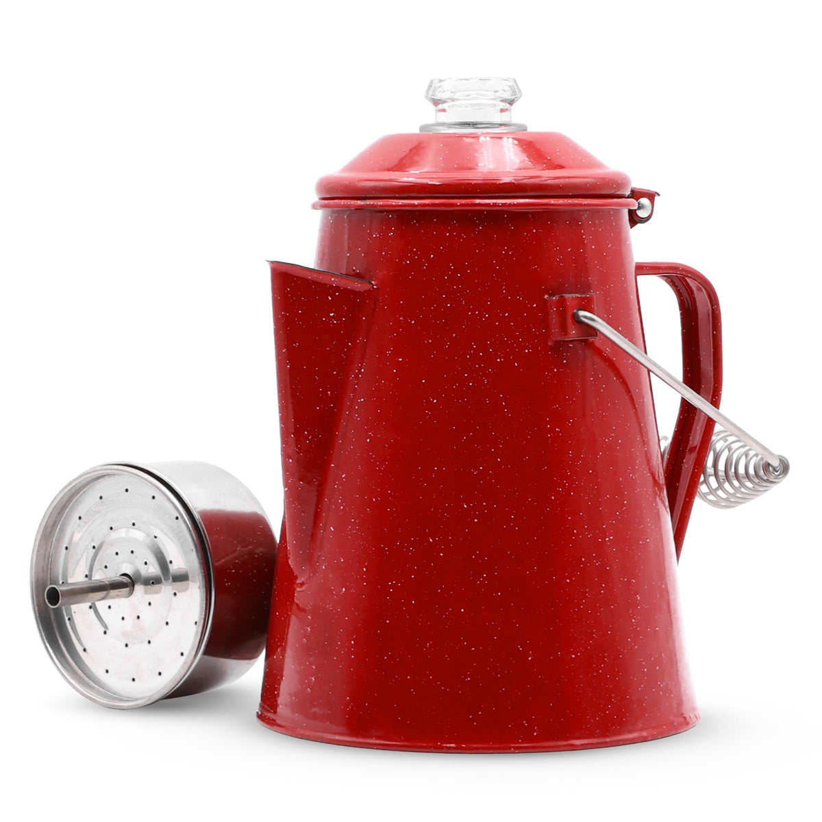 10 Cups Enamel Camping Percolator Coffee Pot T4764
