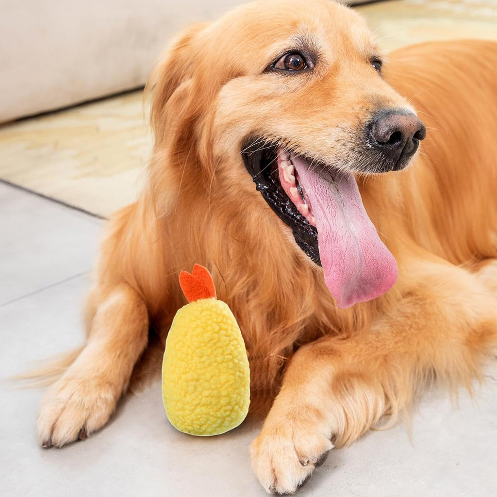 Fried Shrimp Shaped Plush Squeaky Dog & Cat Toy M87162