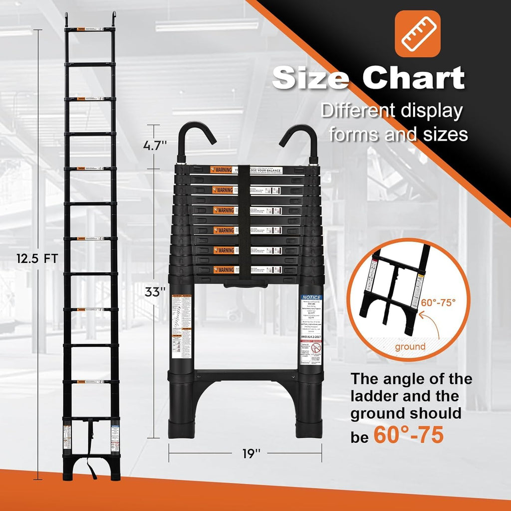 12.5FT Telescoping Extension Ladder N46628