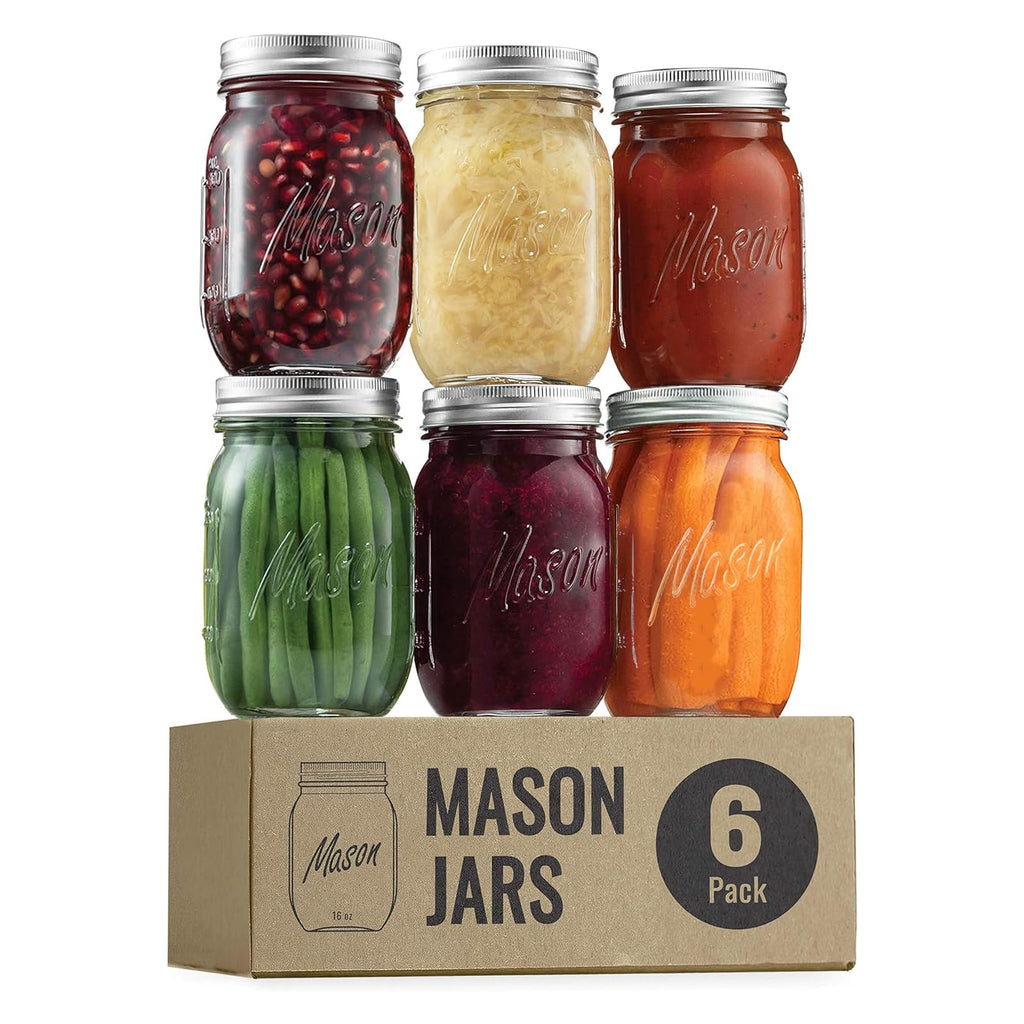 16 Oz 6 Pack Regular Mouth Mason Jars R28203