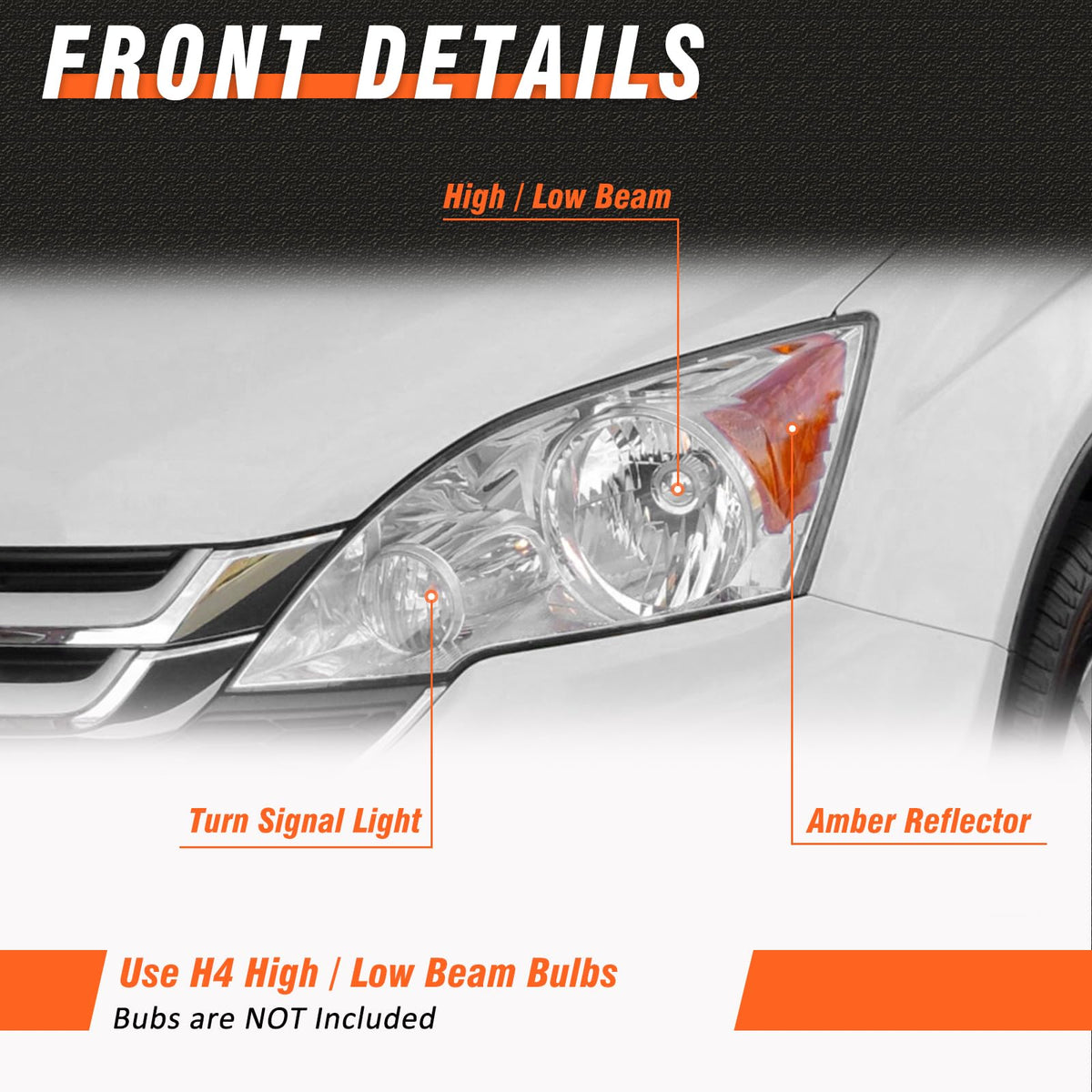 2007-2011 Honda Cr-V Chrome Headlights N142