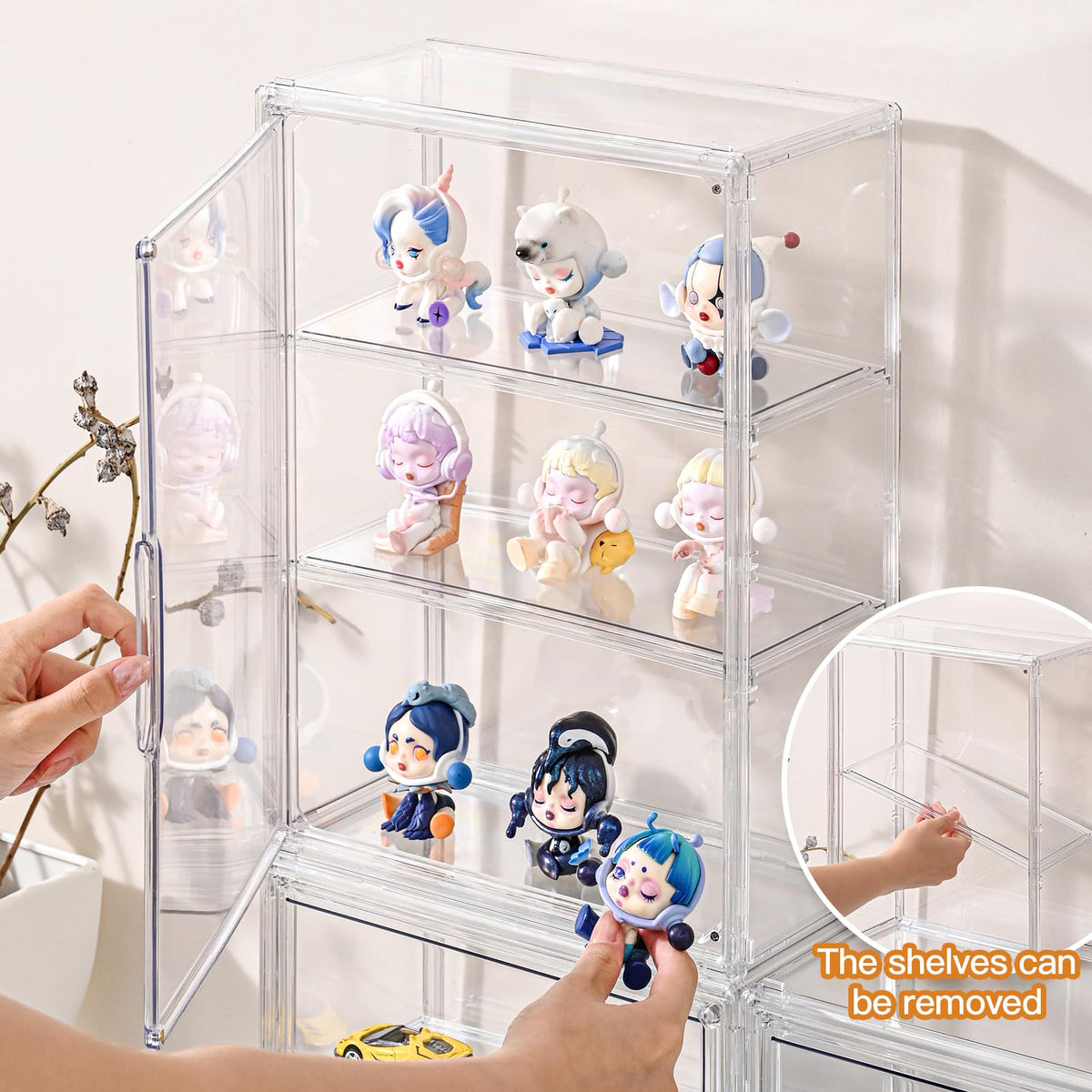 3 Tier Clear Acrylic Display Case with Magnetic Door C5108