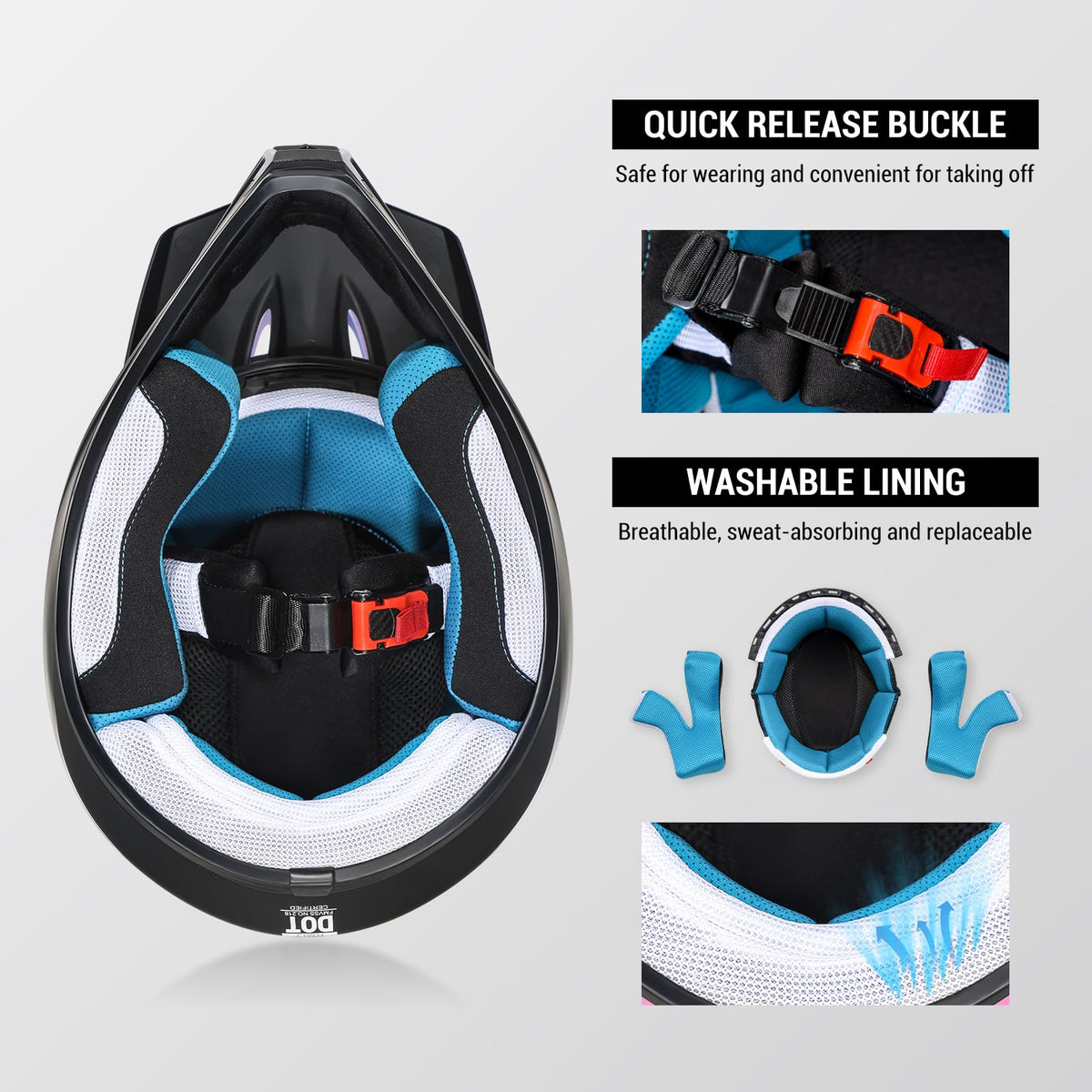 DOT Approved Full Face Motocross Helmet V73649
