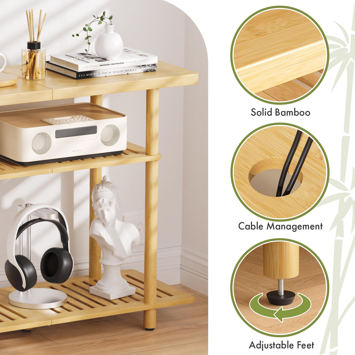 Bamboo 3-Tier TV Stand for up to 32 Inch O80404