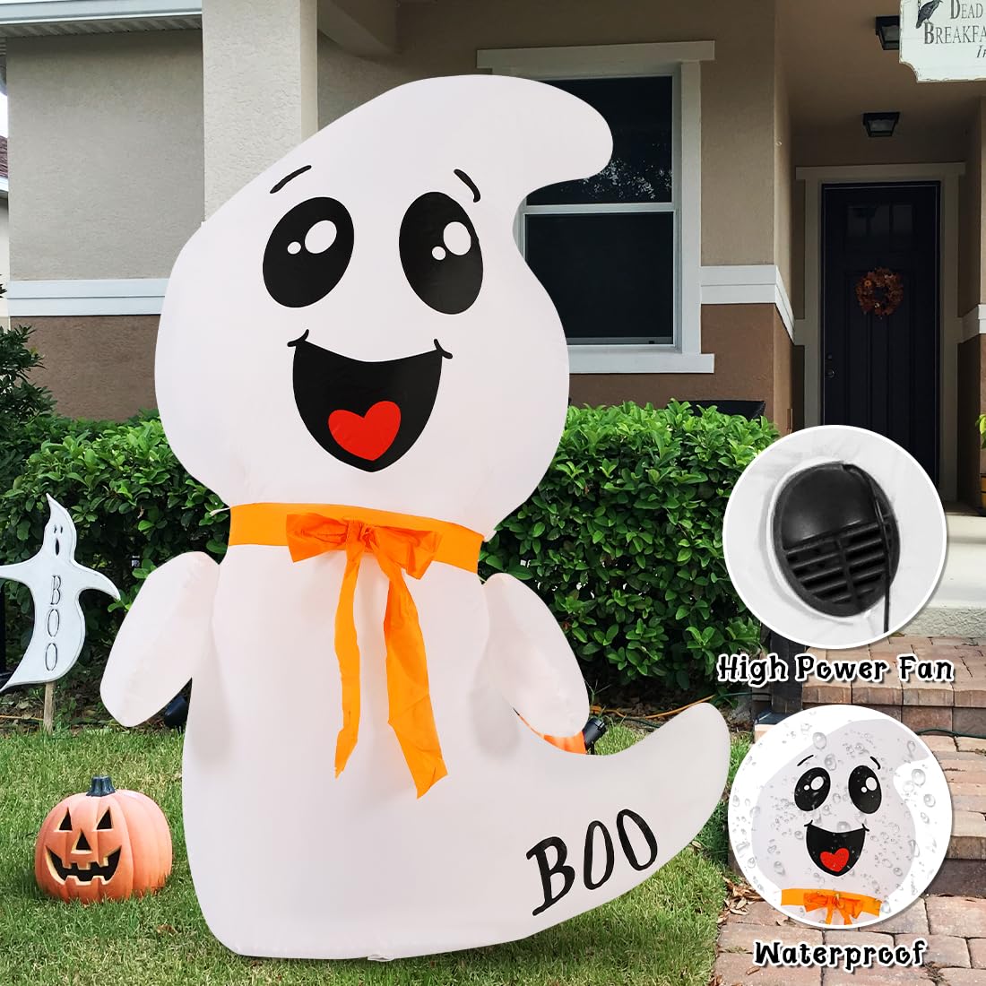 4 FT Inflatable Ghost with Built-in LEDs H38898