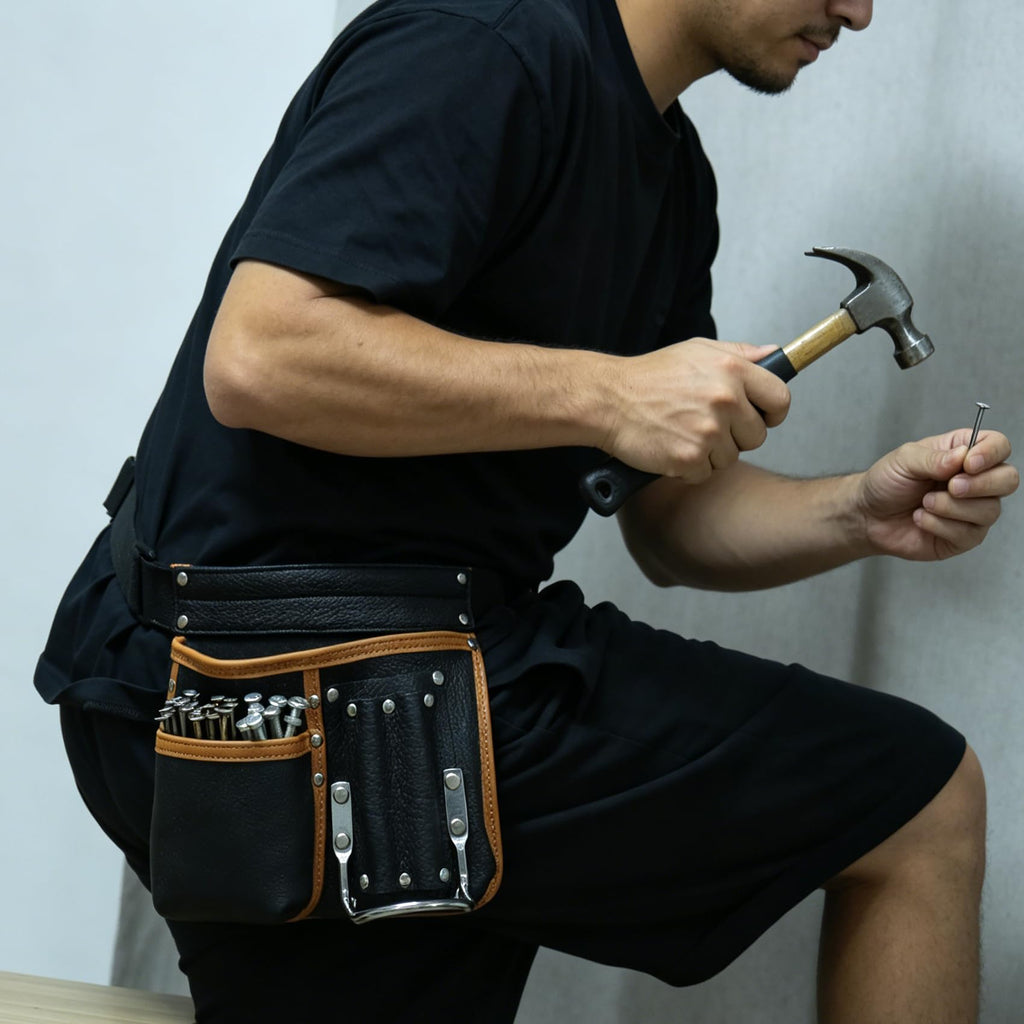 Genuine Leather Tool Belt with Multi Pockets C24774