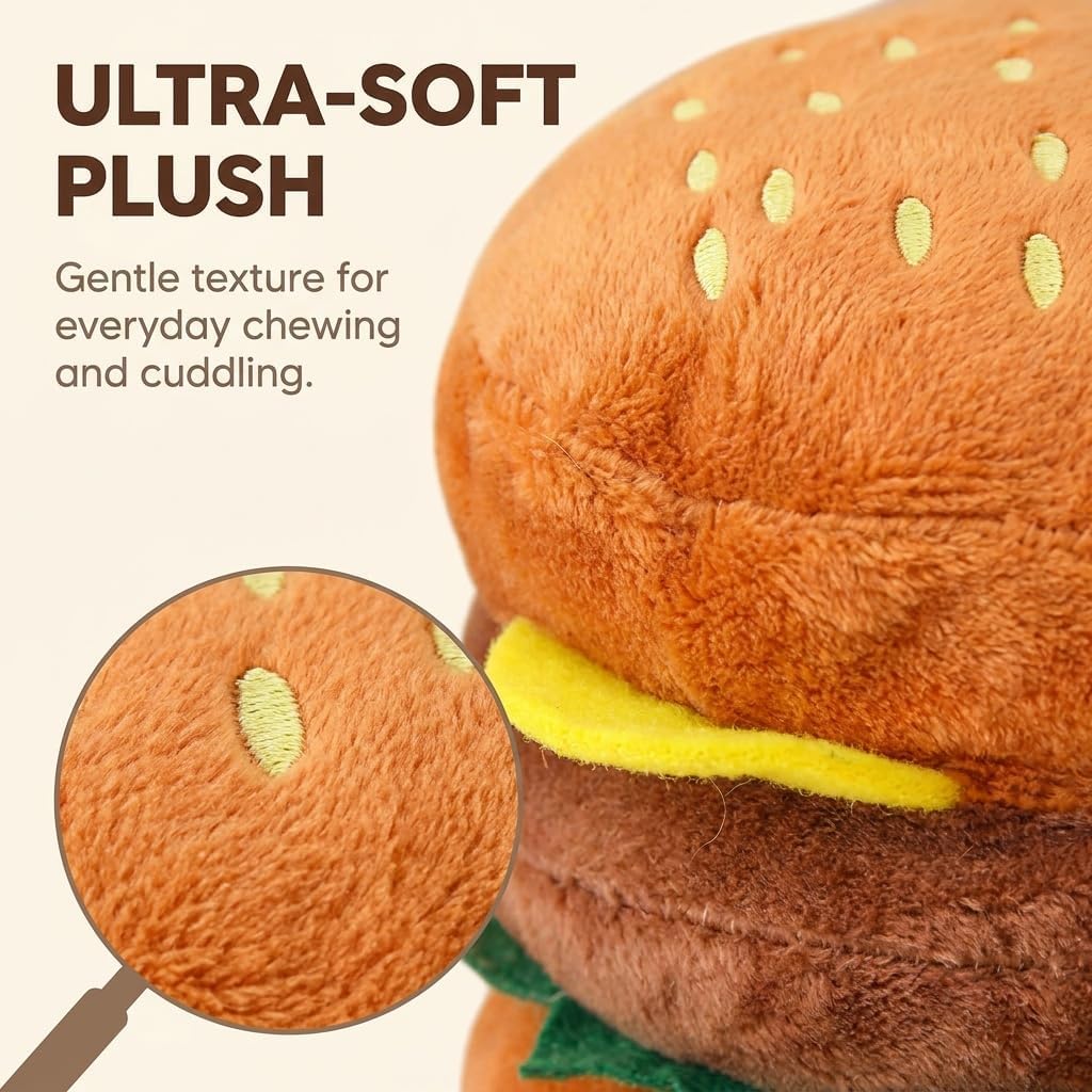 Hamburger Shape Dog Plush Squeaky Toy K155229