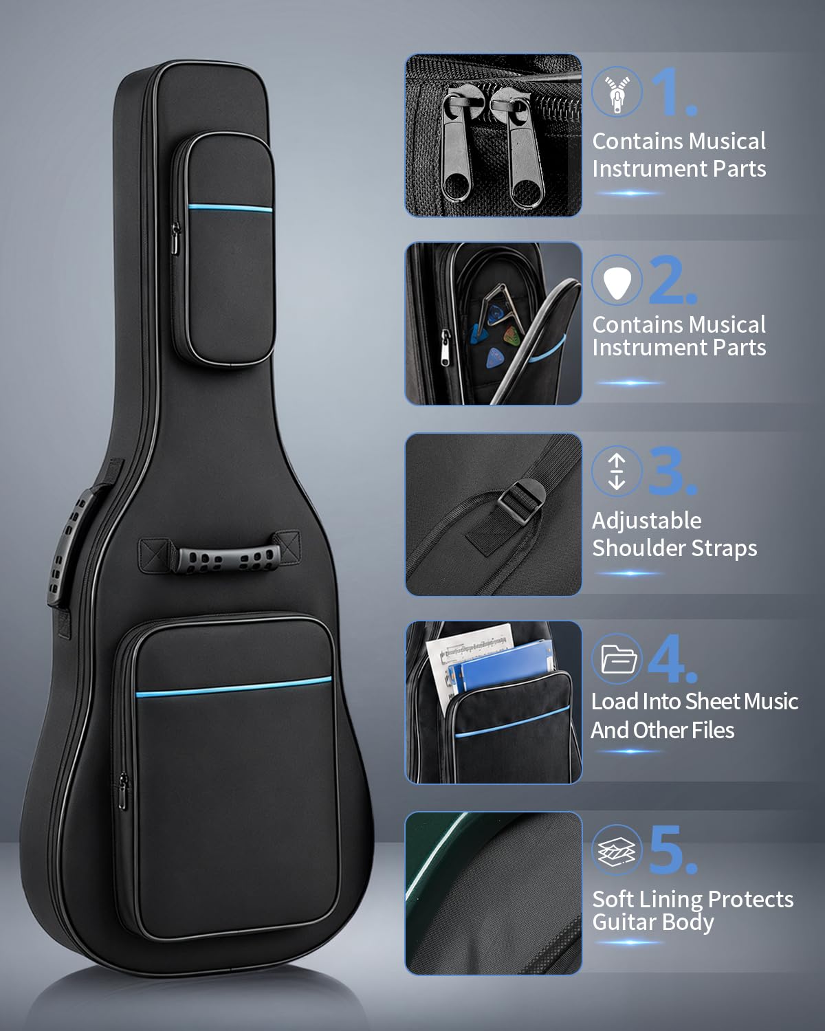 37/38/39 Inch Waterproof Cloth Electric Guitar Bag Y2490