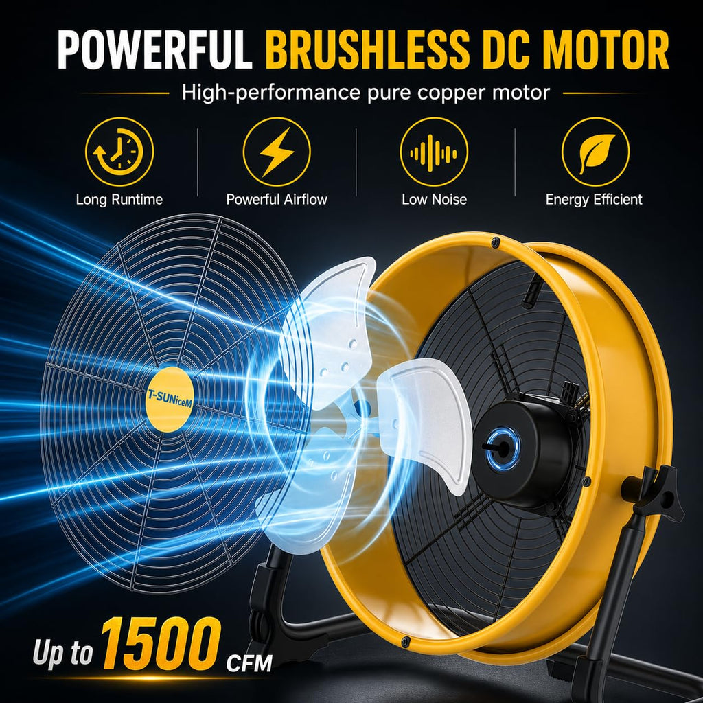 12" Battery Powered Cordless Floor Fan L125