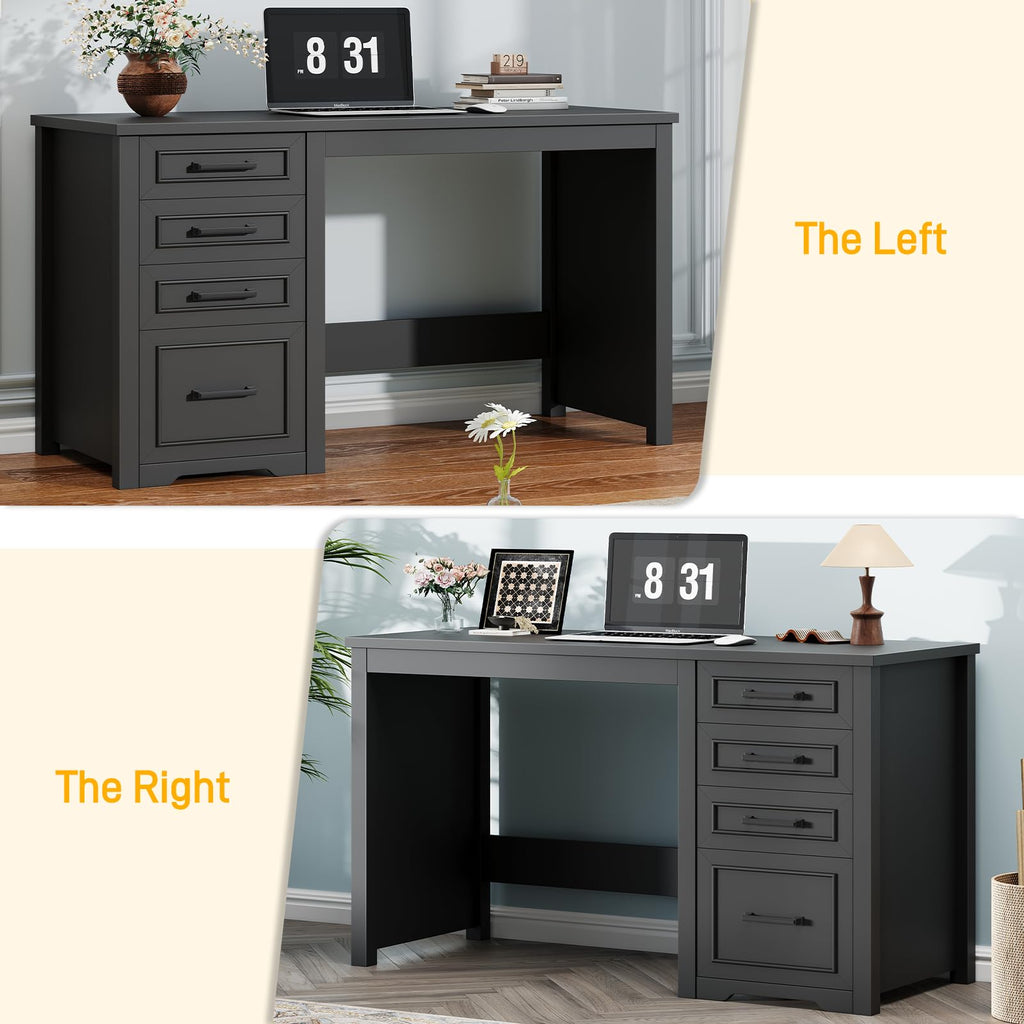 Black Executive Desk with File Drawer X775