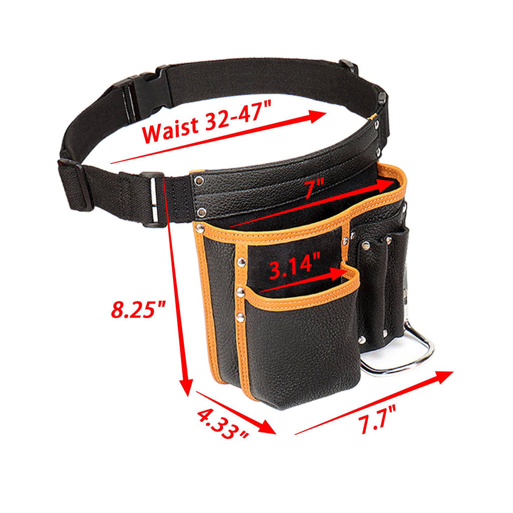 Genuine Leather Tool Belt with Multi Pockets C24774