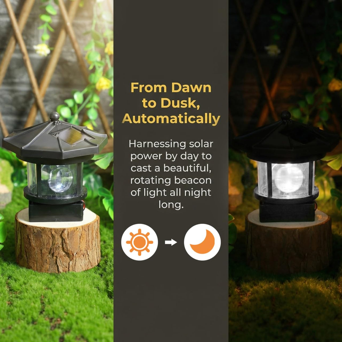 Solar LED Lighthouse Waterproof Garden Lights E5956