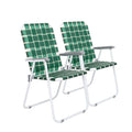 Dark Green Set of 2 Webbed Folding Chairs B173