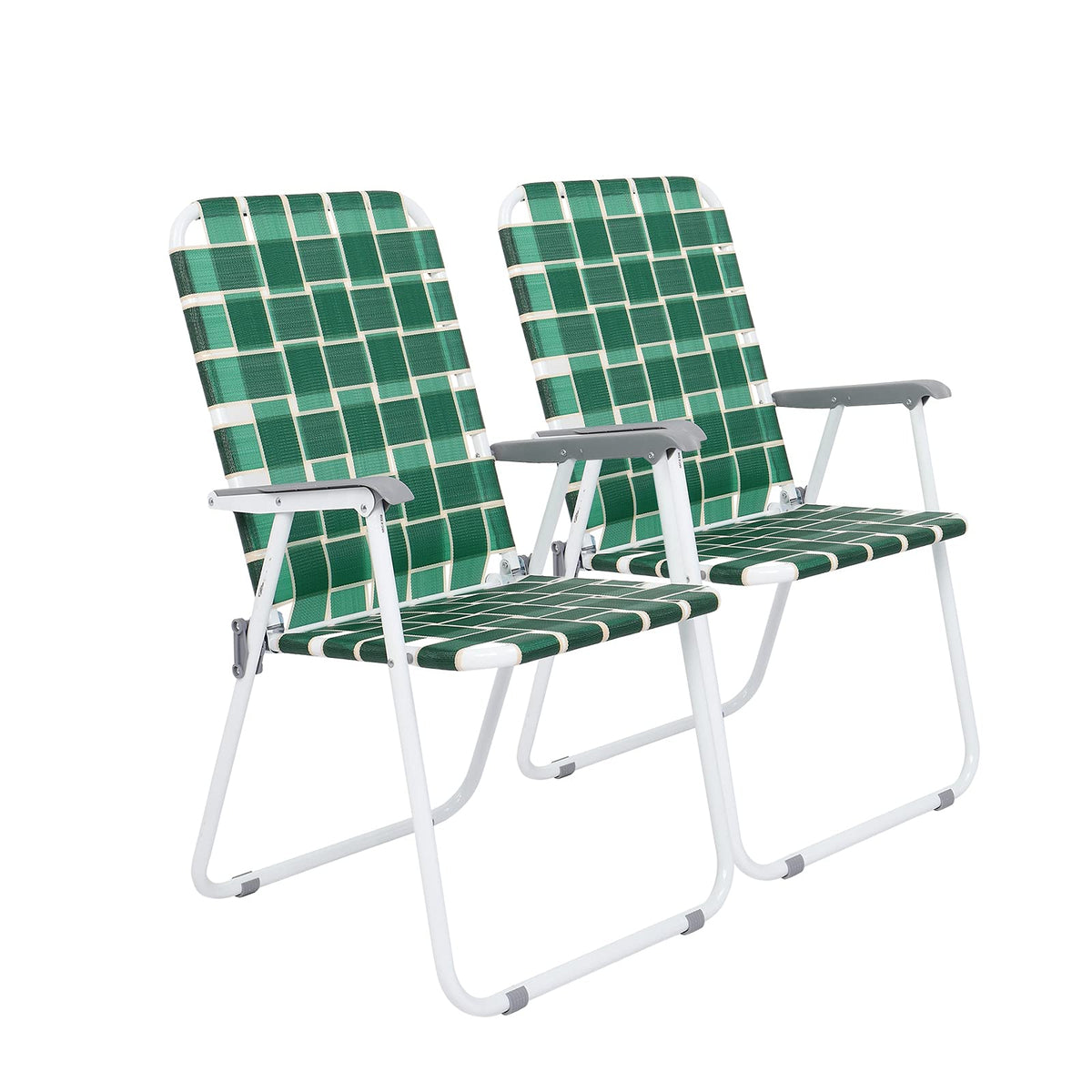 Dark Green Set of 2 Webbed Folding Chairs B173