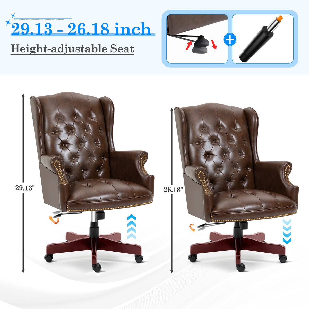 Big and Tall Brown Faux Leather Executive Office Chair C971468
