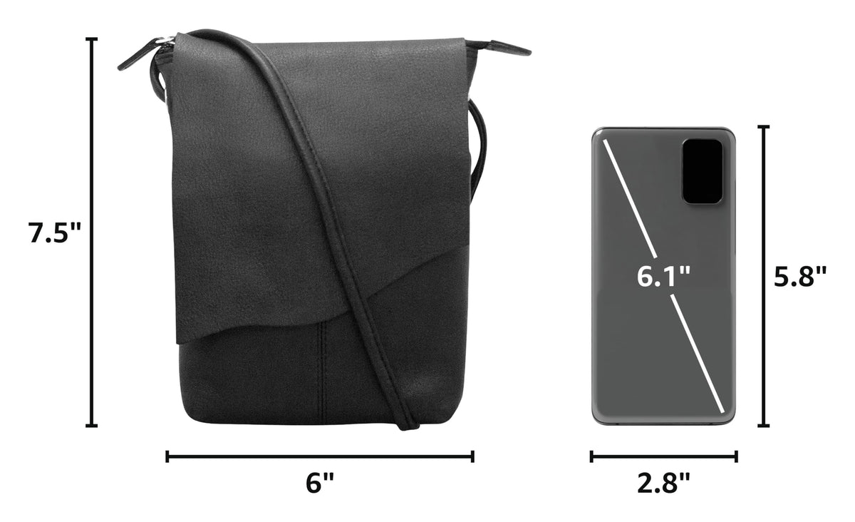 Leather Mini Crossbody Bag with RFID Blocking K828