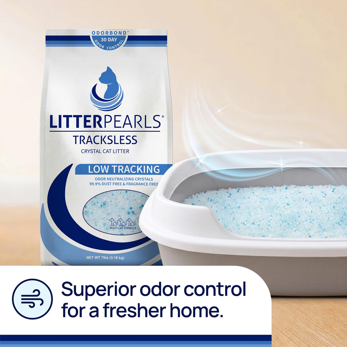 Unscented Non-Clumping Crystal Cat Litter, 7 lb B1739