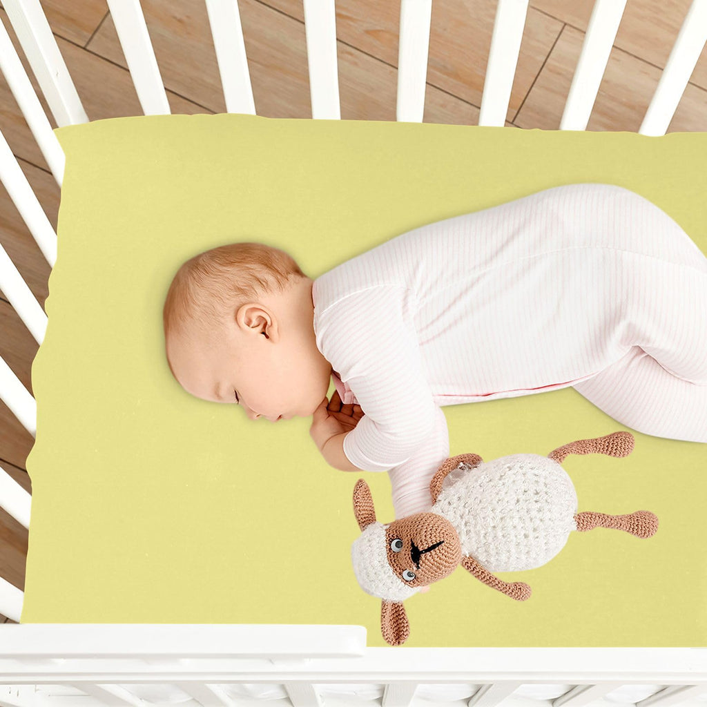 Khaki Microfiber Fitted Crib Sheet M6922