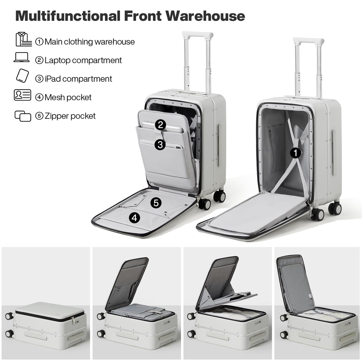 20'' Carry On Luggage with Front Pocket T7883