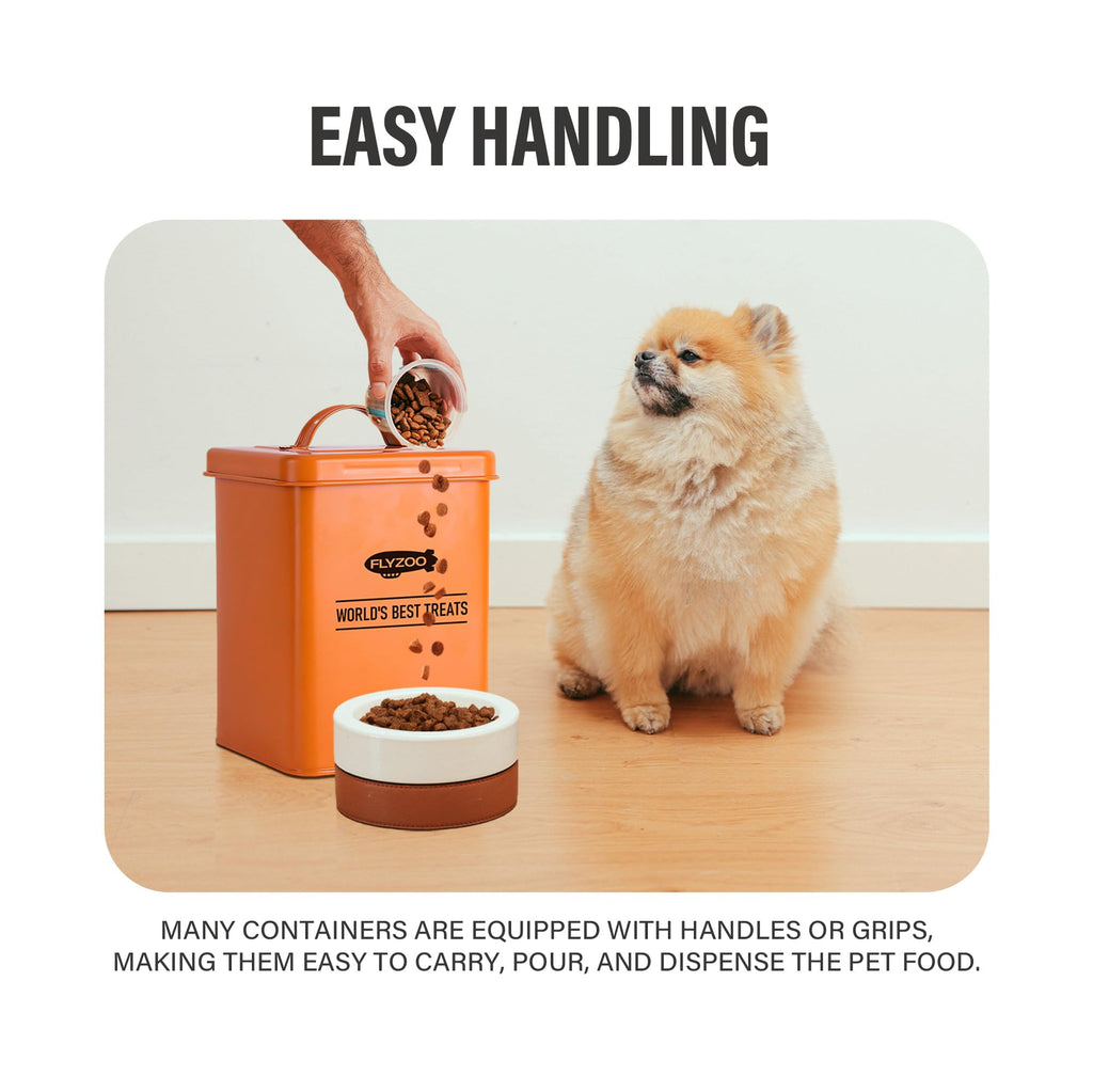 Metal Dog Food Containers with Lids and Spoon, 3 Set M8457